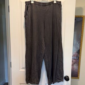 Wide Leg Casual Pants in Charcoal Gray